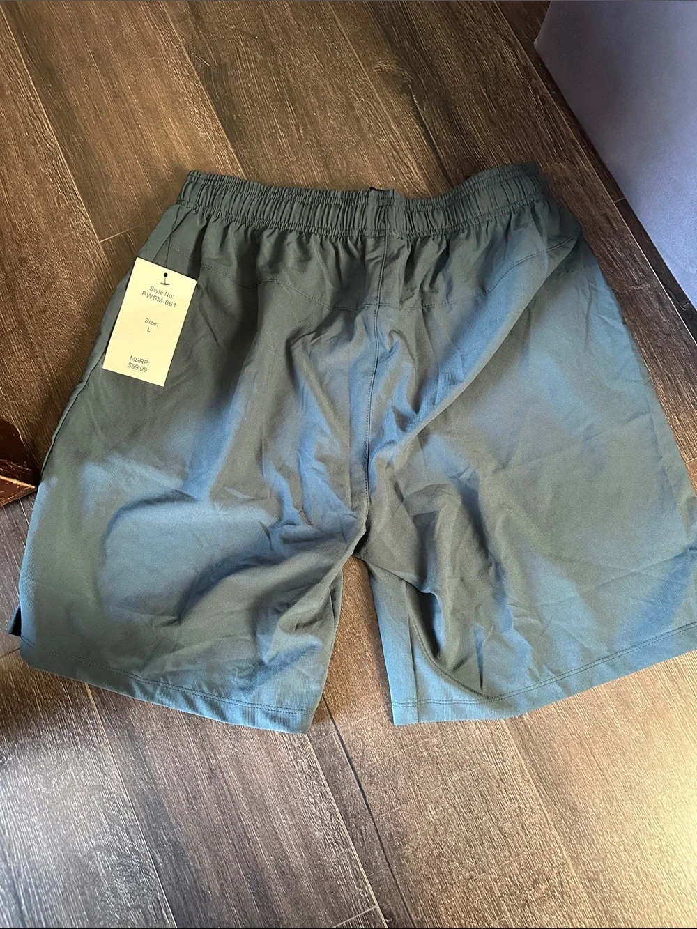 Men's Athletic Drawstring Shorts - Slate Blue